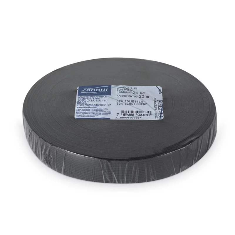Elástico Jaraguá T25 (24mm) Preto C/25 Metros 1 678 1