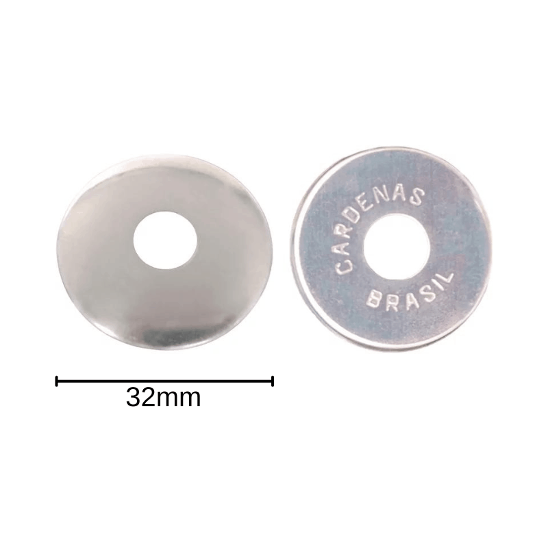 Botão Bombê para Forrar Furado 32mm Alumínio C/144un Cardenas 1 bombefurado32mm