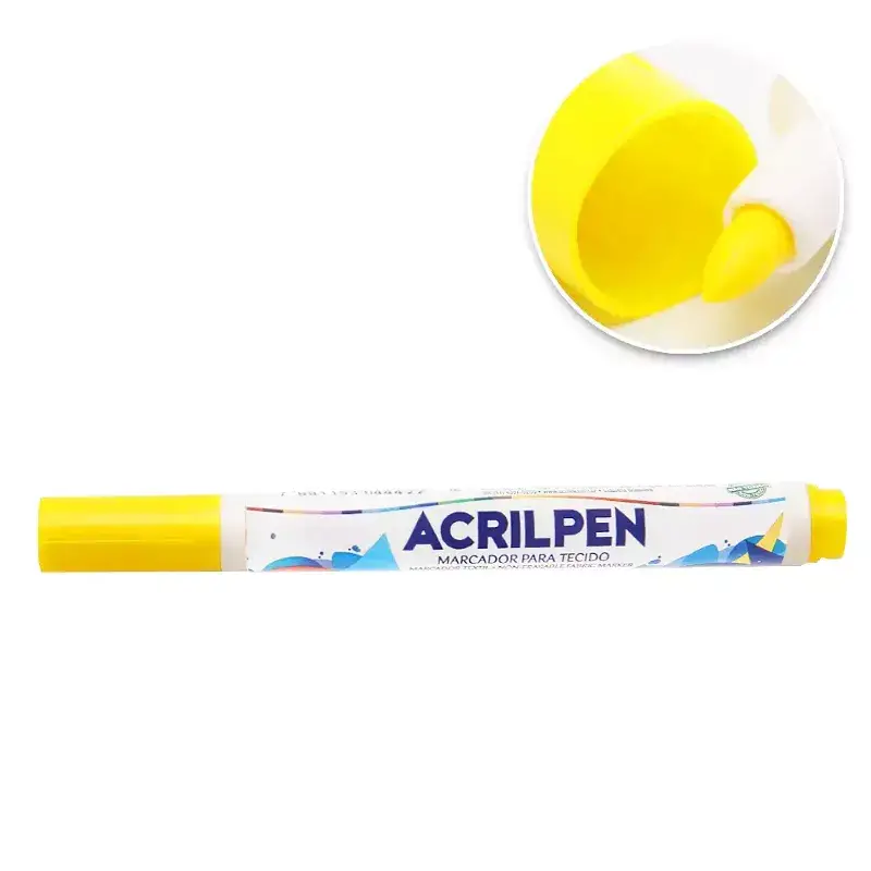 Marcador Caneta para Tecido Acrilex - Amarelo Ouro 505 2