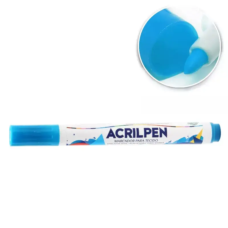 Marcador Caneta para Tecido Acrilex - Azul Celeste (503) 2