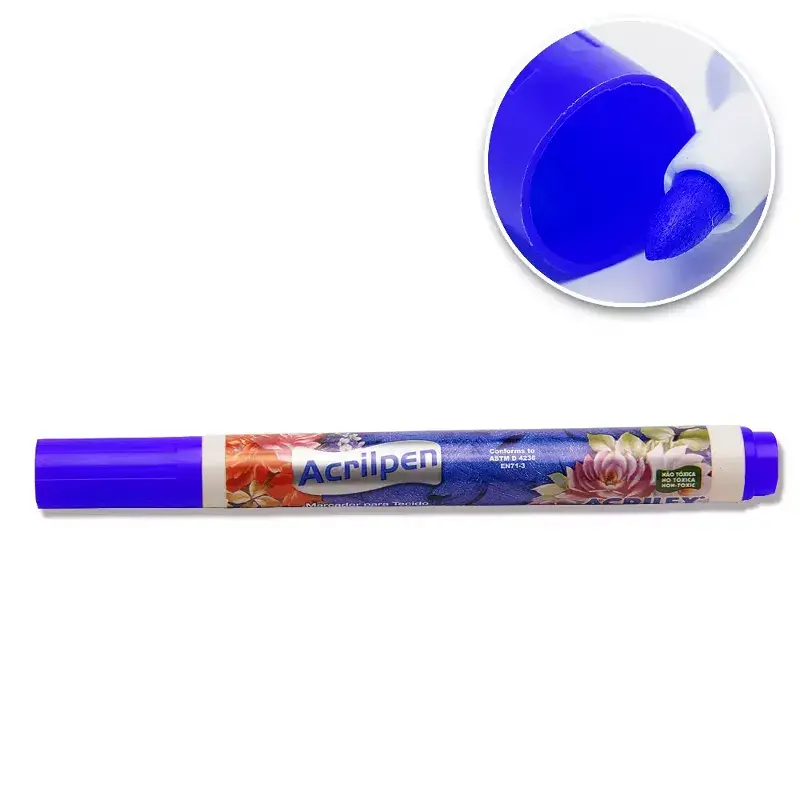 Marcador Caneta para Tecido Acrilex - Azul Turquesa (501) 2