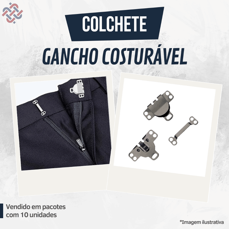 Colchete Gancho Latão Costurável Grafite Eberle 8.893.9.l - Pacote com 10 Unidades 2 893c10onix 1