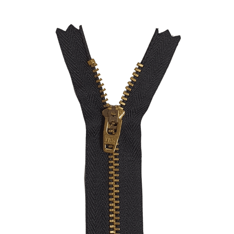 Zíper Fixo Metal Dourado Médio Ykk 15cm - Cor: 580 (preto) Ygrc 459 - C/ 1 Un 1 ykkdou58001un