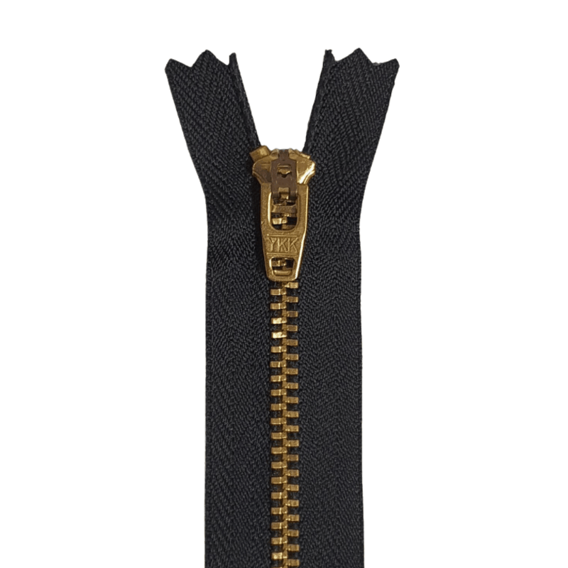 Zíper Fixo Metal Dourado Médio Ykk 15cm - Cor: 580 (preto) Ygrc 459 - C/ 1 Un 2 ykkdou58002un