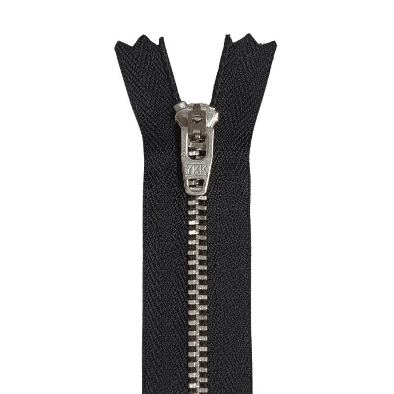 Zíper Fixo Metal Níquel Médio Ykk 08cm - Cor: 580 (preto) Ynrc 459 - C/ 1 Un 2 ykkniq58002