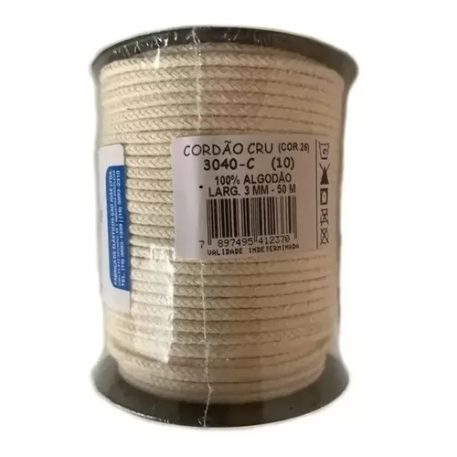 Cordão Trançado 3mm São José Crú Ref.3040 C/ 50mts 3 11109 3